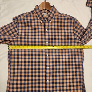 Men's Checkered Shirt - Blue and Orange